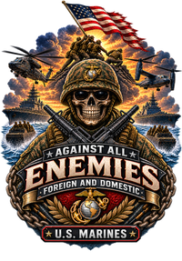 Against All Enemies Vinyl Sticker (Matte) - Marines